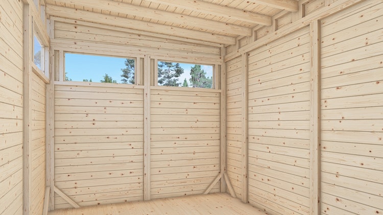 Bertilo Gartenhaus Pentus 3 Lounge inkl. Anbaudach - 19 mm