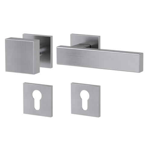 Griffwerk Wechselgarnitur VAYA 200 CUBICO fast2fix Fast2Fix Rosetten eckig Knopf SQUARE Edelstahl matt R