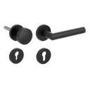 Vorschaubild Griffwerk Wechselgarnitur LUCIA PROF Schraubtechnik FS Rosetten rund Knopf R2 38-50mm Graphitschwarz R