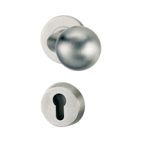 Griffwerk SCHUTZROSETTEN-GARNITUR -Edelstahl matt Schutzrosettengarnitur -Knopf R3 -PZ -ohne Kombi-Innenrosettensatz