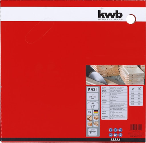 kwb Bk-Sägebl. CV Ø 315 x 30  Z80 593111