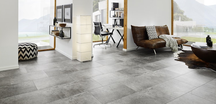 KWG Antigua infinity Hydrotec Dolomit ash gefast Designvinyl Fertigfußboden 62x44,5 cm
