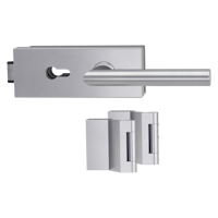 Griffwerk PURISTO S -Edelstahl matt Ganzglastürbeschlagset -3-teiliger Bandsatz -mit Griff VIVA -EM -PZ