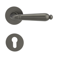 Griffwerk CAROLA PIATTA S -Kaschmirgrau Rosettengarnitur rund -Flachrosette -PZ TS 37-45mm