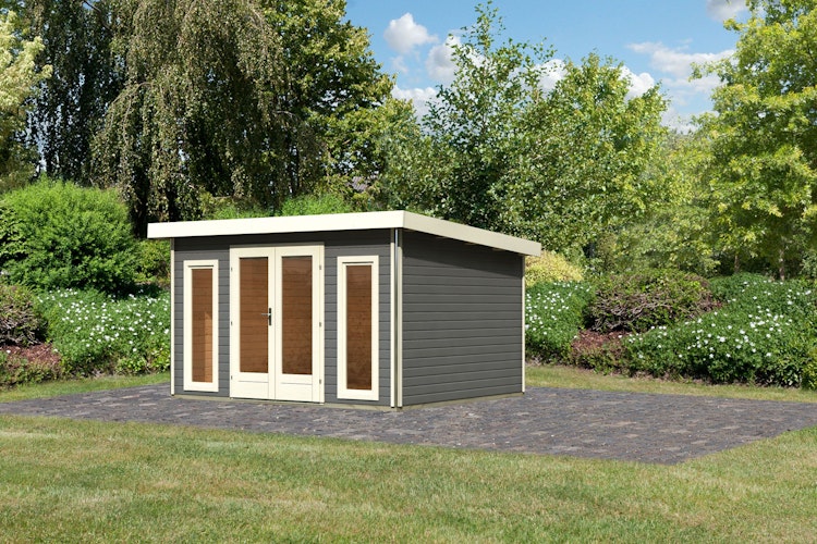 Karibu Premium Gartenhaus Radeburg 2 - 40 mm (Homeoffice-Gartenhaus)