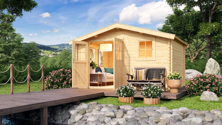 Karibu Woodfeeling Gartenhaus Felsenau 3/4/5 - 38 mm