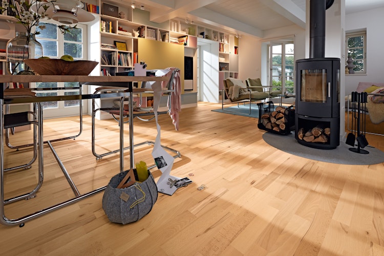 MEISTER Parkettboden MeisterParkett. longlife PC 200 2400 x 200 x 13 mm 9046 Buche lebhaft gedämpft gebürstet ultramattlackiert