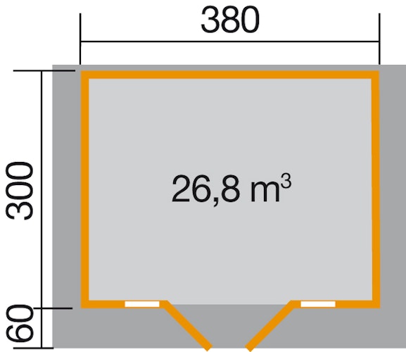 Weka 45 mm Weekendhaus 137 mit Vordach (60 cm)