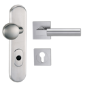 Vorschaubild Griffwerk TITANO Kombi SB_882 ES1 (S2) -Edelstahl matt Kombi-Schutzbeschlag -Knopf/Drücker -mit Griff METRICO PROF eckig -EM -ZA, 72mm -TS 38-50