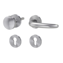 Vorschaubild GRIFFWERK Wechselgarnitur ULMER GRIFF PROF Schraubtechnik FS Rosetten rund Knopf R2 Edelstahl matt R