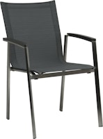 STERN Stapelsessel NEW TOP, Edelstahl / Textilen Karbon / Alu-Armlehnen Anthrazit