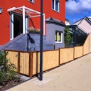 Vorschaubild BambusBASIS Modul5 Tür mit Cortenstahlrahmen