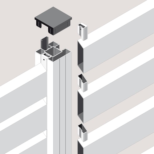 BM Zaunserie Typ 249 Rhombus Alu Grundelement, 120 x 120 cm