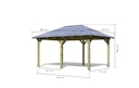 Vorschaubild Karibu 4-Eck Pavillon Perida kesseldruckimprägniert