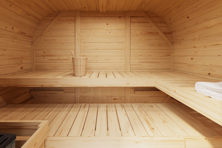 Karibu Saunahaus Fasssauna Quadro 1 Plus - 38 mm inkl. gratis Sauna-Zubehörset im Wert von 234,94 €