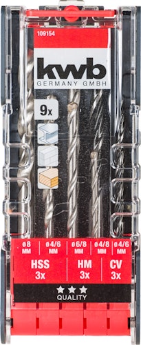 kwb Kombi Bohrer Kass 9tlg PWRBOX 109154