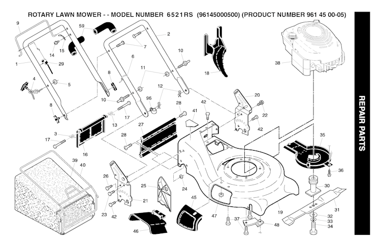 Husqvarna Rasenmäher gelegentliche Nutzung 6521 RS, 96145000500, 2007-03