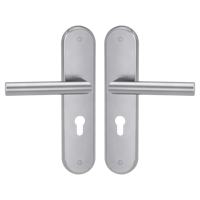 Griffwerk TITANO Schild SB_884 ES1 (S2) -Edelstahl matt Schutzbeschlag-Set -Drücker/Drücker -mit Griff LUCIA PROF EM -Dr/Dr, ZA, 72mm -TS 38-58