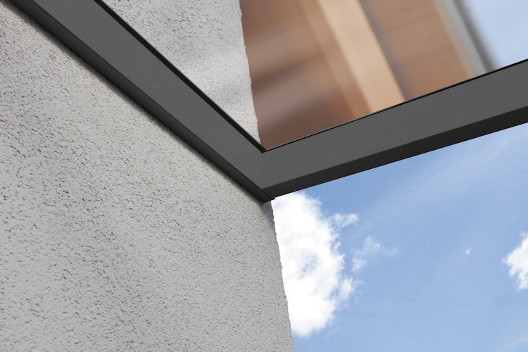 Skan Holz Aluminium Terrassenüberdachung Monza Breite 648 cm mit Echtglas-Dach