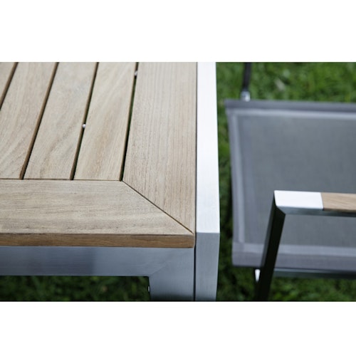 Diamond Garden Tisch SIENA 180x90 cm, Edelstahl / Premium Teak - Auslaufartikel