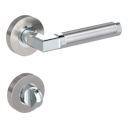 Vorschaubild Griffwerk Türgriff LARONDA Schraubrosette- Chrom/Nickelmatt/Edelstahl - Auslaufartikel