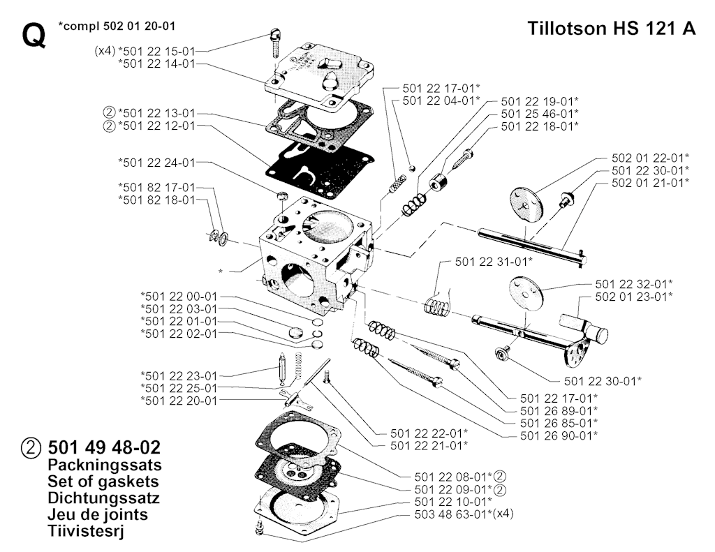 Explosionszeichnung Ersatzteile