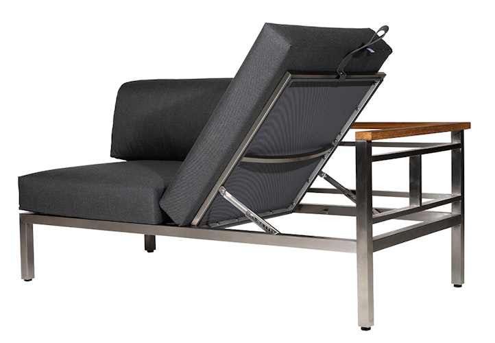 Diamond Garden Lounge-Set GOMERA Sun & Rain, Edelstahl / Teak /Tuvatextil (100 % Polyacryl) Schwarz/Silber