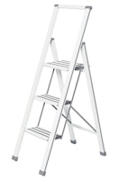 Wenko Alu-Design Klapptrittleiter 3-stufig, weiß
