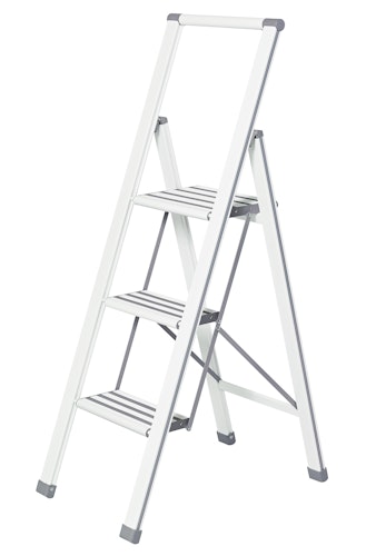 Wenko Alu-Design Klapptrittleiter 3-stufig, weiß