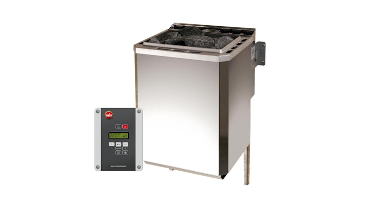 Weka Premium Massivholzsauna Turku 1 Sparset 2 inkl. 7,5 kW Bioaktiv-Ofen und Leuchtenset - 45 mm - "Alles dabei"
