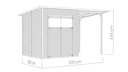 Vorschaubild Bertilo Gartenhaus Pent Modern 3 Plus inkl. Anbaudach - 18 mm