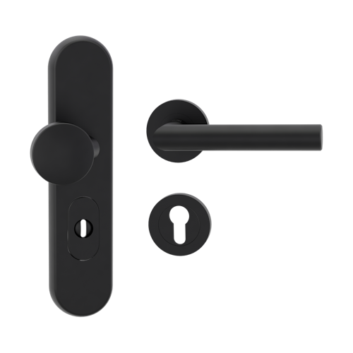 Griffwerk Kombi-Schutz-Garnitur TITANO_882 ES1 GSC 72mm Zylinderabdeckung Tür 38-50mm LUCIA PROF Graphitschwarz