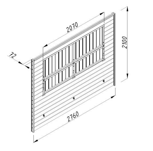 Palmako geschlossene Wand mit Kiosk-Klappe (Bianca)