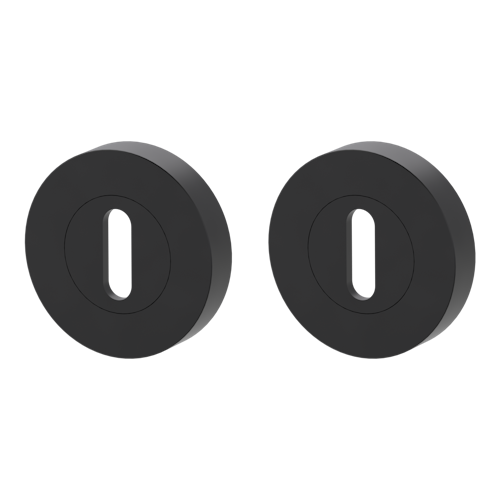 Griffwerk Rosettenpaar rund GK4 -Graphitschwarz Schraubt. -BB