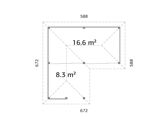 Palmako Pavillon Bianca 24,9 m² Set 522 Slide Plus mit Isolierglas-Schiebetüren