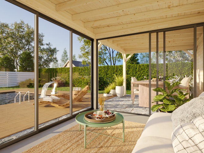 Palmako Gartenhaus Connect Lenna 16,6 m² Set 406 Slide