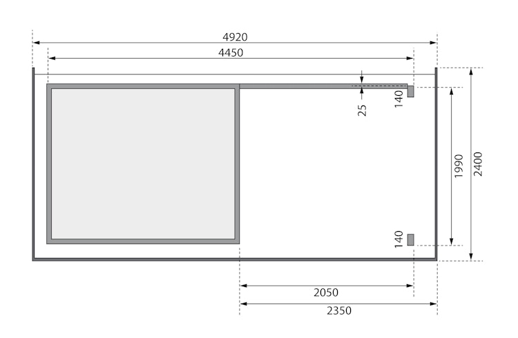 Karibu Woodfeeling Gartenhaus Kandern 1/2/3 mit 235 cm Schleppdach + Rückwand