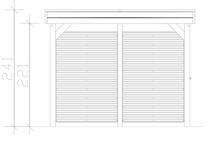 Skan Holz Carport Friesland Hybrid Set 12 314x708 cm inkl. Abstellraum