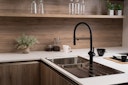 Vorschaubild 3 Wege Wasserhahn Küchenarmatur, BOD, mit 360° schwenkbarem Auslauf, abnehmbare 2 strahl Handbrause, Schwarz Matt / Schwarz