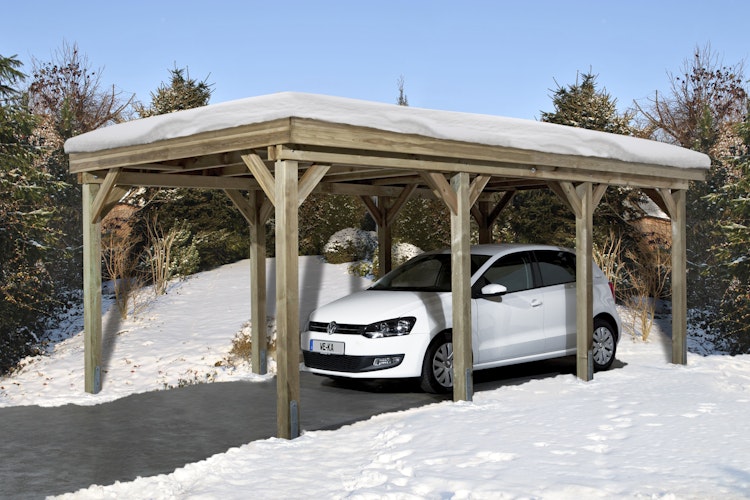 Weka Carport 609 mit Massivholzdach