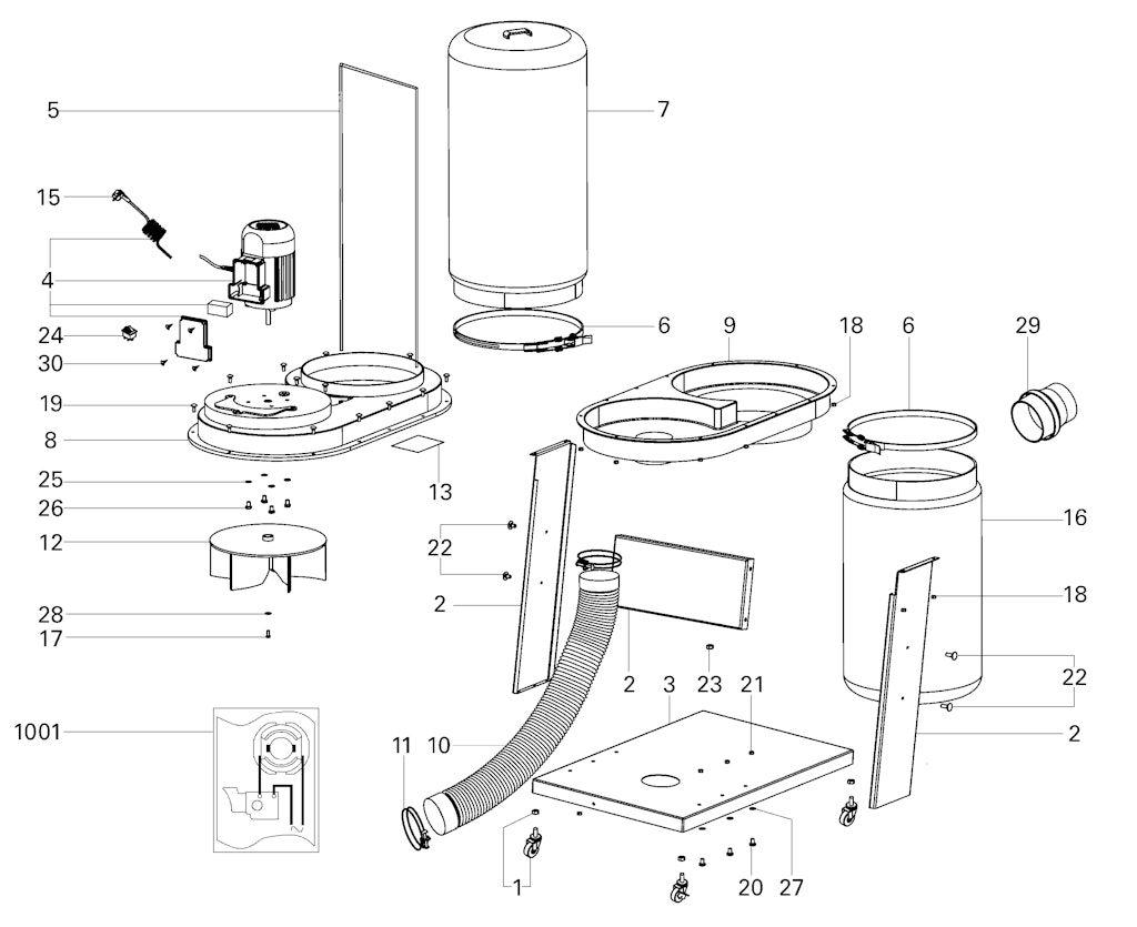 Explosionszeichnung Ersatzteile