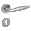 Vorschaubild Griffwerk Türgriff VIOLA Schraubtechnik GK4 Rosetten rund unverschließbar Perla Silbermatt- Auslaufartikel