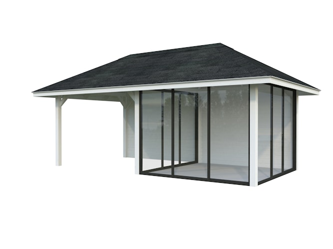 Palmako Pavillon Bianca 16,6 m² Set 506 Slide Plus mit Isolierglas-Schiebetüren