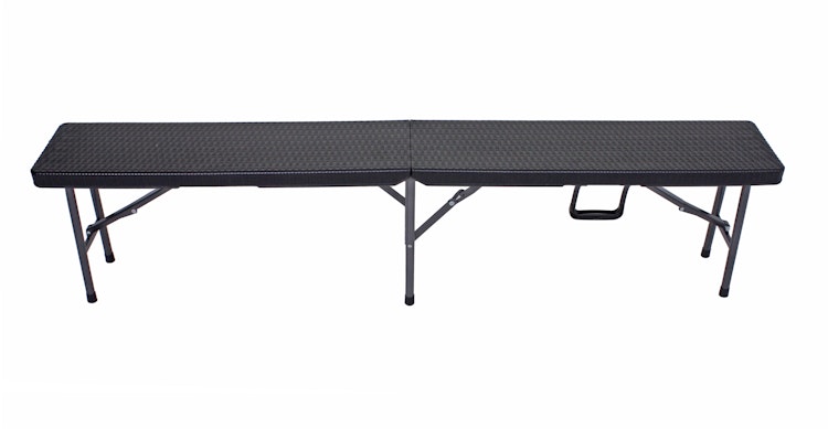 Garden Pleasure Gartenmöbel Set VENTANA, Klapptisch 180 x 74 cm + 2 Klappbänke, Stahl Dunkelgrau / Kunststoff Schwarz