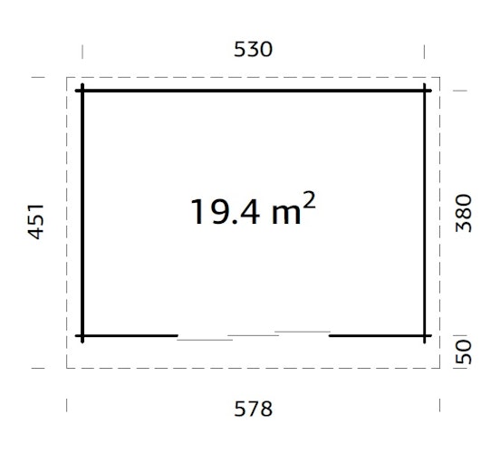 Palmako Gartenhaus Lea 19,4 m² Slide Plus mit Isolierglas-Schiebetür - 44 mm
