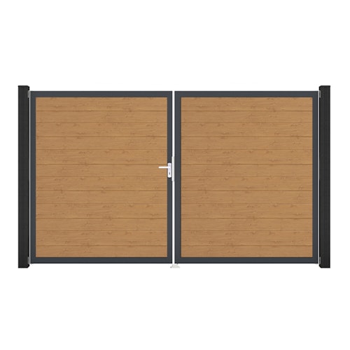 GroJa BasicLine Schmal Doppeltor Rahmen Aluminium Anthrazitgrau 3000 x 1800 mm