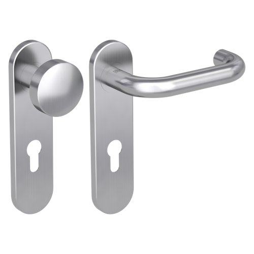 Griffwerk ALESSIA PROFESSIONAL Schraubtechnik FS Panik -Edelstahl matt  Kurzschild-Garnitur -Schraubt. -Knopf R2 -WR -Stift 9mm -TS 38-50mm