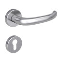 Vorschaubild Griffwerk ULMER GRIFF Klipptechnik | DESIGN MANUFAKTUR FS Edelstahl matt  Rosettengarnitur -Klippt. -PZ Stift 9mm -TS 38-50mm