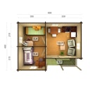 Vorschaubild Palmako Ferienhaus Sandra 21,5 + 3,7 m² - 70 mm
