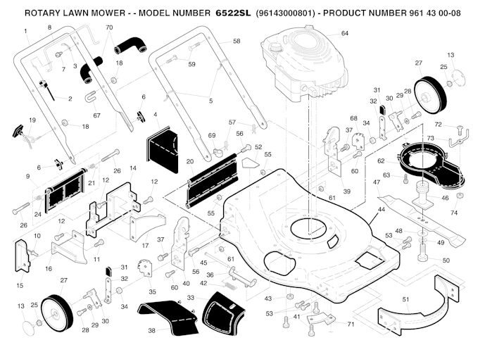 Husqvarna Rasenmäher gelegentliche Nutzung 6522 SL, 96143000801, 2005-09